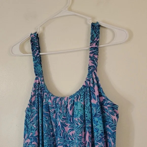 Lilly Pulitzer Collins Tank Dress Size Medium Knee Length Blue Pink - Picture 6 of 14